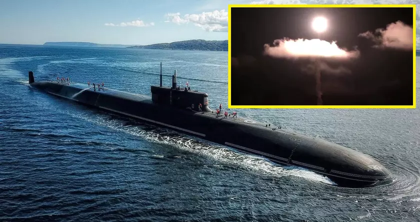 Атомная субмарина «Император Александр III» запустила межконтинентальную баллистическую ракету SS-NX-30, которая имеет дальность 9300 км и может нести гиперзвуковые ядерные блоки