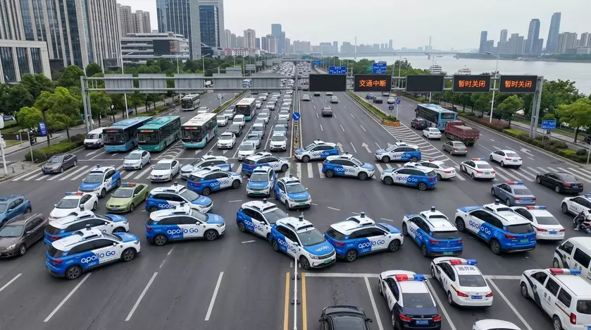 Роботакси Baidu Apollo Go на улице города