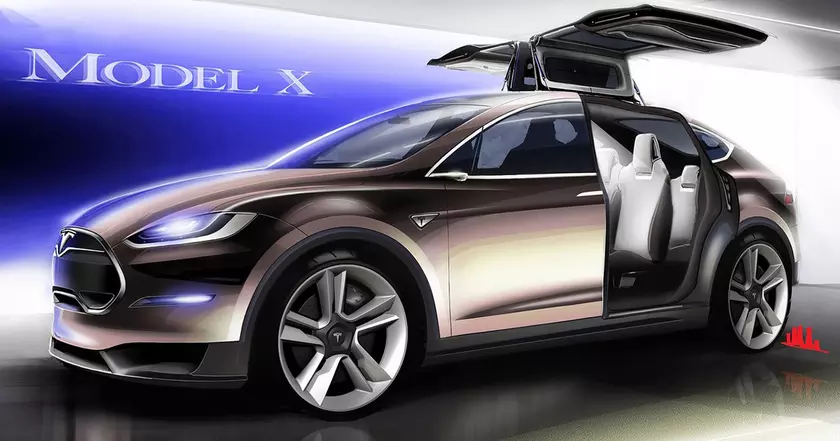 Ранний Взгляд: Дизайн-скетч Tesla Model X 2012