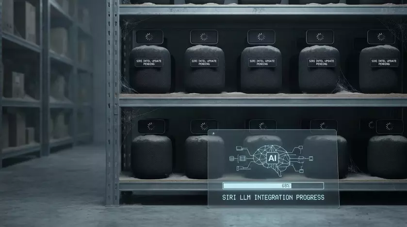 Новые HomePod mini и Apple TV на фоне градиента