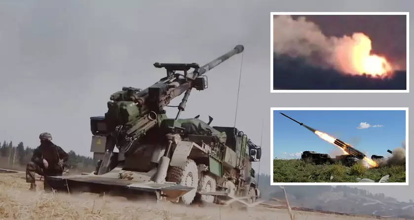 Гаубица CAESAR точным выстрелом уничтожила российскую реактивную систему залпового огня БМ-27 «Ураган»