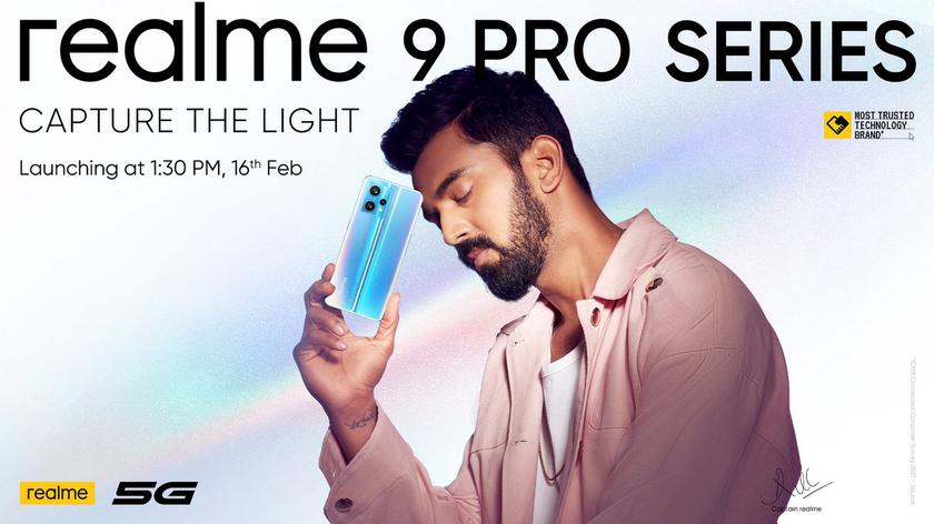 Официально: смартфоны линейки Realme 9 Pro представят 16 февраля