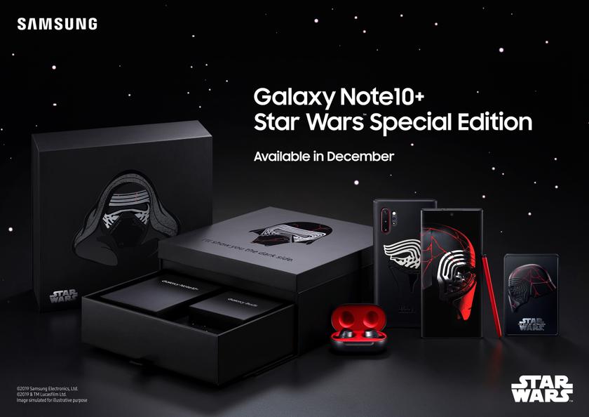 Samsung и Disney представили Galaxy Note 10+ Star Wars Special Edition: чёрная расцветка, красный стилус, Galaxy Buds в комплекте и ценник в $1300