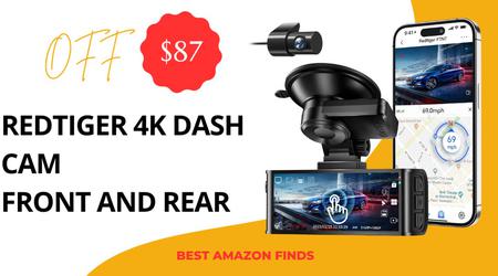 REDTIGER 4K Dash Cam Front and Rear - Today $87 Discount!