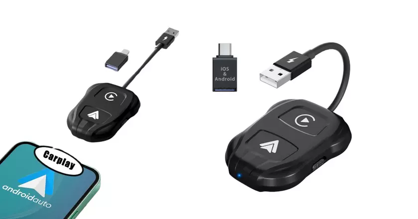 Mini Adaptateur Sans Fil CarPlay - Pour IPhone Upgrade 2025, Adaptateur USB/ Type-C Sans Fil, Connexion Rapide Et Stable Sans Délai, Connexion Automatique, Compatible Avec IOS 10+(2016 Et Versions