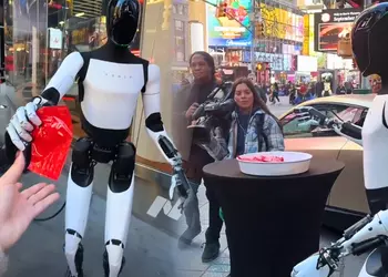 Хммм… а что это было? Робот Optimus упал на закрытой вечеринке, но сделал это очень странно