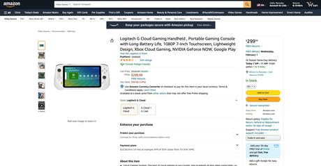Logitech G Cloud Gaming Handheld su : Console di gioco Nvidia Geforce  Now, Steam, Xbox Cloud e Google Play Store a 51 dollari di sconto