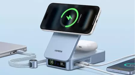 Ugreen has released a multifunctional foldable charging station MagFlo 2-in-1 MagSafe with Qi2 support and a built-in 20000 mAh battery