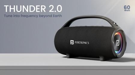 Portronics hat den neuen tragbaren Lautsprecher Thunder 2.0 mit 60 Watt Leistung, IPX6-Schutz und 6 Stunden Akkulaufzeit vorgestellt