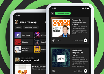 Spotify got a redesigned home screen with separate sections for music and podcasts