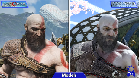 God of War 2018 no PC Ultra comparado com Ragnarok no PS5