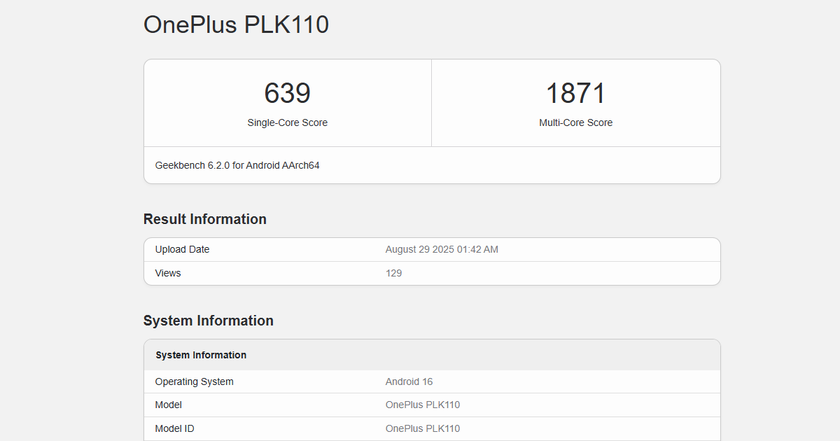 Судя по базе данных Geekbench, OnePlus 15 получит Snapdragon 8 Elite 2, но есть нюанс