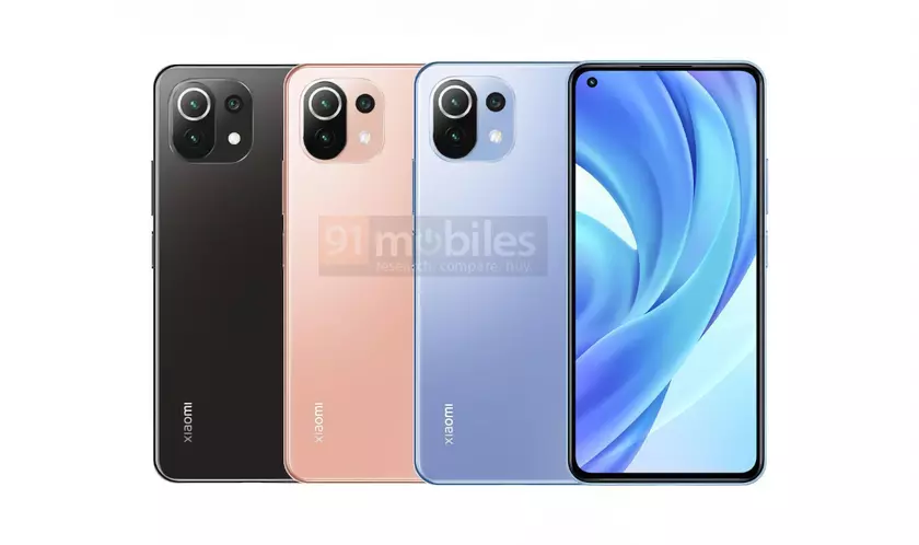 Xiaomi Mi 11 Lite на официальном изображении: три расцветки, плоский дисплей и дизайн, как у Xiaomi Mi 11