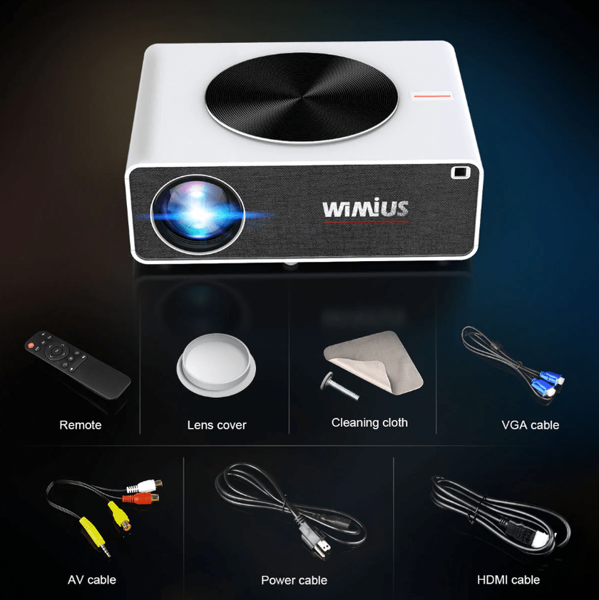  WiMiUS - Proyector WiFi 5G, nuevo proyector de video K3  10000:1, soporte de contraste de 300 pulgadas, pantalla 4K compatible con  USB HDMI VGA AV para PC, PS4, Fire TV Stick