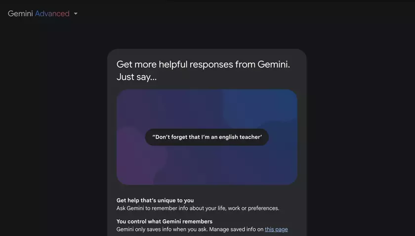 Gemini Advanced теперь запоминает предпочтения пользователей