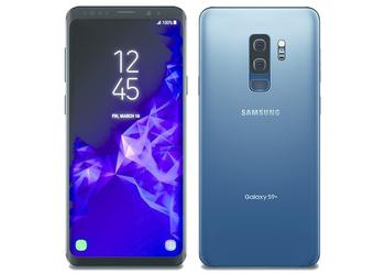 Press photo of the flagship Samsung Galaxy S9 + in blue