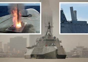 ВМС США оснастили корабль прибрежной зоны USS Savannah пусковой установкой Mk 70 для ракет Tomahawk и Standard Missile 6 Block IB