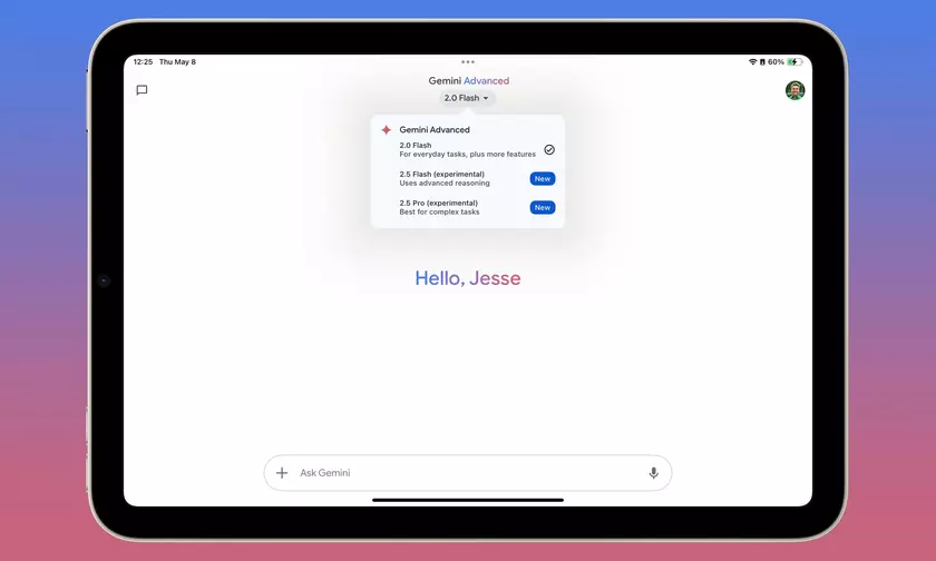 Обновление Gemini: боковое меню теперь на планшетах