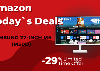 SAMSUNG 27-Inch M5 Series FHD Smart Monitor – Now $80 Off with Built-in Streaming!