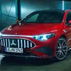 Превью электрического седана Mercedes-AMG CLA 45 - сбоку во время движения