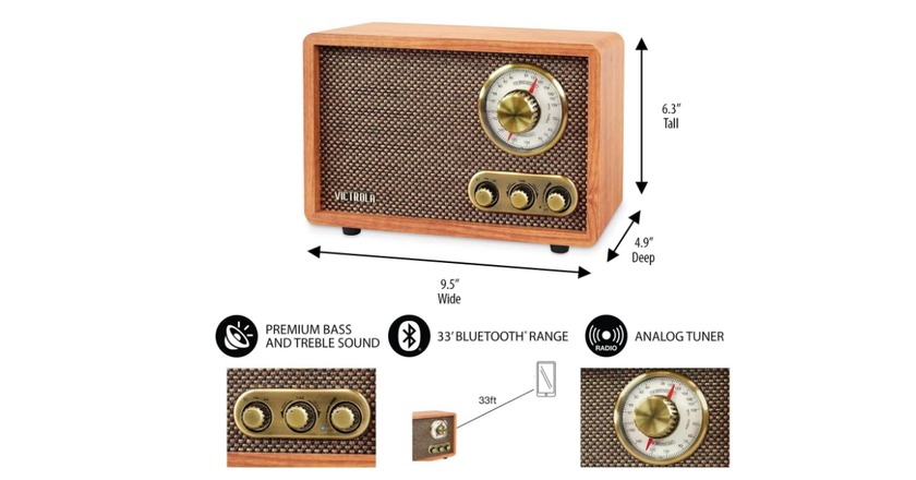 Victrola radio e altoparlante bluetooth