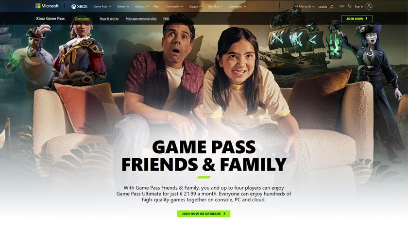Microsoft повідомила про закриття функції Xbox Game Pass Friends & Family в країнах, де вона була раніше запущена для тестування