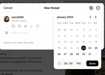 Threads теперь позволяет планировать посты