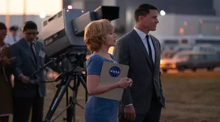 Scarlett Johansson and Channing Tatum simulate the moon landing in the trailer for Fly Me To The Moon