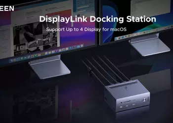 Четыре 4K-монитора от одного кабеля: Ugreen выпустила ультимативную станцию с DisplayLink