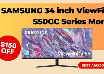 SAMSUNG 34-Inch ViewFinity S50GC Series Monitor - $150 Off Limited Time Deal!