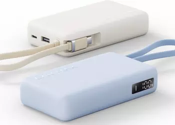 В Европе вышел новый компактный пауэрбанк Xiaomi емкостью 10000 мАч, встроенным кабелем и поддержкой быстрой зарядки