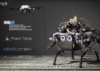 Четырехногий робот использует дрона для преодоления препятствий