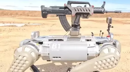 China presents a robot dog with a machine gun on its back