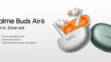 realme Buds Air 6 з ANC, підтримкою LHDC, автономністю до 40 годин та ціною $39 дебютували за межами Китаю
