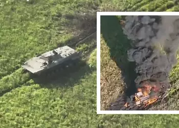 Украинский FPV-дрон залетел внутрь БМП-1 и взорвался, уничтожив боевую машину пехоты стоимостью $200 000