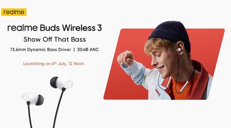 realme presenterà il 6 luglio le cuffie Buds Wireless 3 con ANC e audio spaziale a meno di 40 dollari