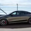 Превью электрического седана Mercedes-AMG CLA 45 - боковой вид на трассе