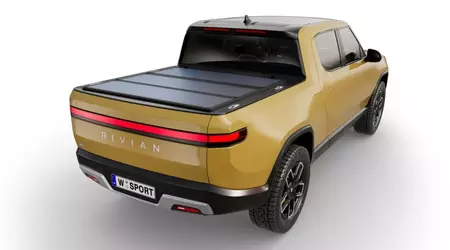 A solar panel released for the Rivian R1T pickup