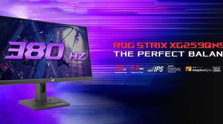 ASUS представила ігровий монітор ROG Strix XG259QNS із підтримкою частоти оновлення 380 Гц