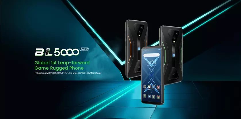 Мировая премьера Blackview BL5000 на AliExpress: 5G-смартфон с защитой IP68, NFC и чипом MediaTek Dimensity 700 дешевле $280