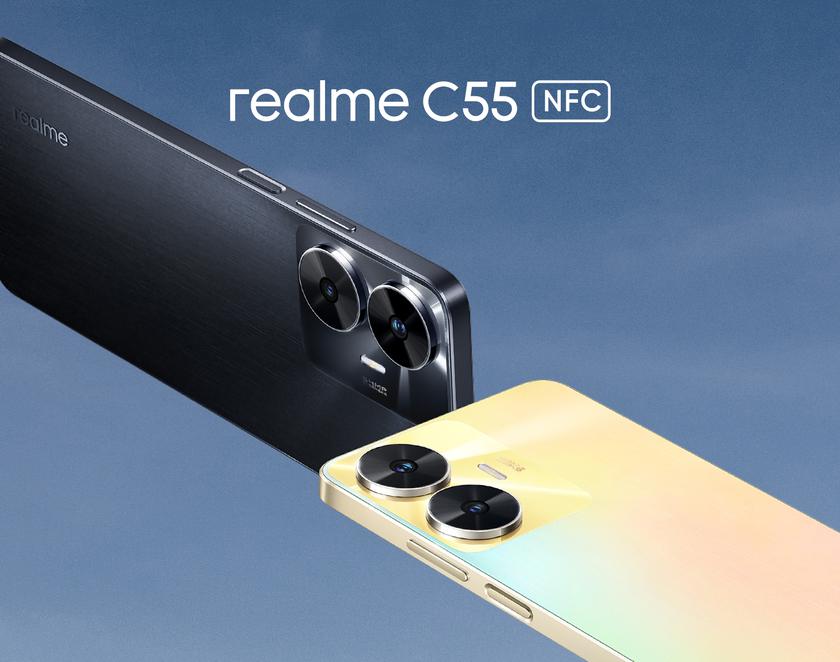 realme C55 : écran FHD+ de 6,72 pouces à 90 Hz, puce Helio G88, NFC et homologue de l'iPhone 14 Pro pour 162 $.