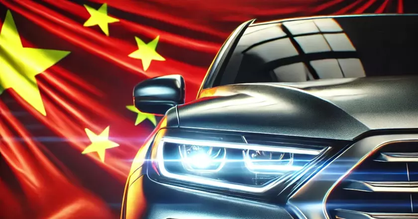 ИИ-творение: автомобиль перед флагом Китая завораживает своей реалистичностью