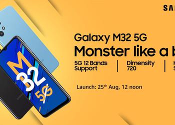 Samsung to unveil Galaxy M32 5G with MediaTek Dimensity 720 chip and 5000mAh battery on August 25