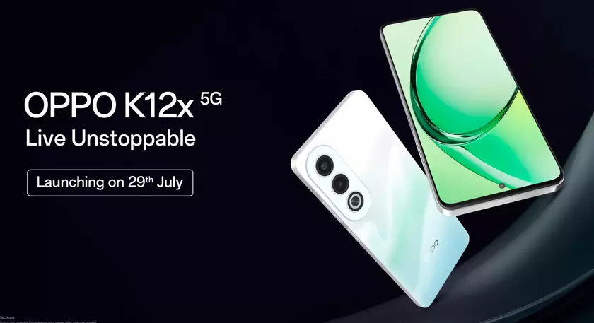 OPPO K12x 5G c защитой MIL-STD-810H и IP54 дебютирует на глобальном рынке 29 июля