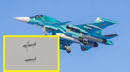 La propaganda russa ha pubblicato il primo video di un lancio analogo a quello di una JDAM da parte di un caccia Su-34, mostrando una bomba FAB-500 M62 con un modulo di pianificazione e correzione.