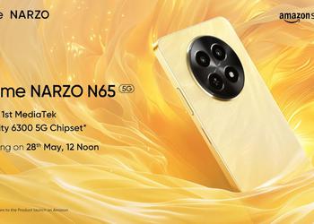 realme 28 мая представит бюджетный смартфон Narzo N65 5G с процессором MediaTek Dimensity 6300 на борту