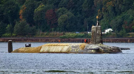 The Vanguard-class nuclear-powered submarine carrying Trident II (D5) intercontinental ballistic missiles has come to resemble a sea monster after an extended mission