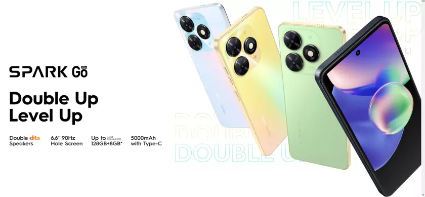 Tecno Spark Go (2024) – бюджетный смартфон с Android 13, 90-Гц дисплеем и аккумулятором на 5000 мА*ч по цене от $80