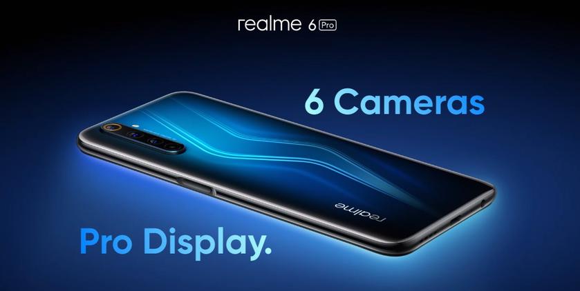 Realme 6 Pro: 6.6-дюймовый FHD+ дисплей на 90 Гц, чип Snapdragon 720G, до 8 ГБ ОЗУ, квадро-камера на 64 Мп и ценник от $232
