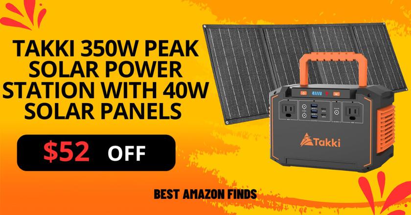 Experience uninterrupted power on-the-go with the Takki 350W Peak Solar Power Station, featuring four 40W high-efficiency solar panels.